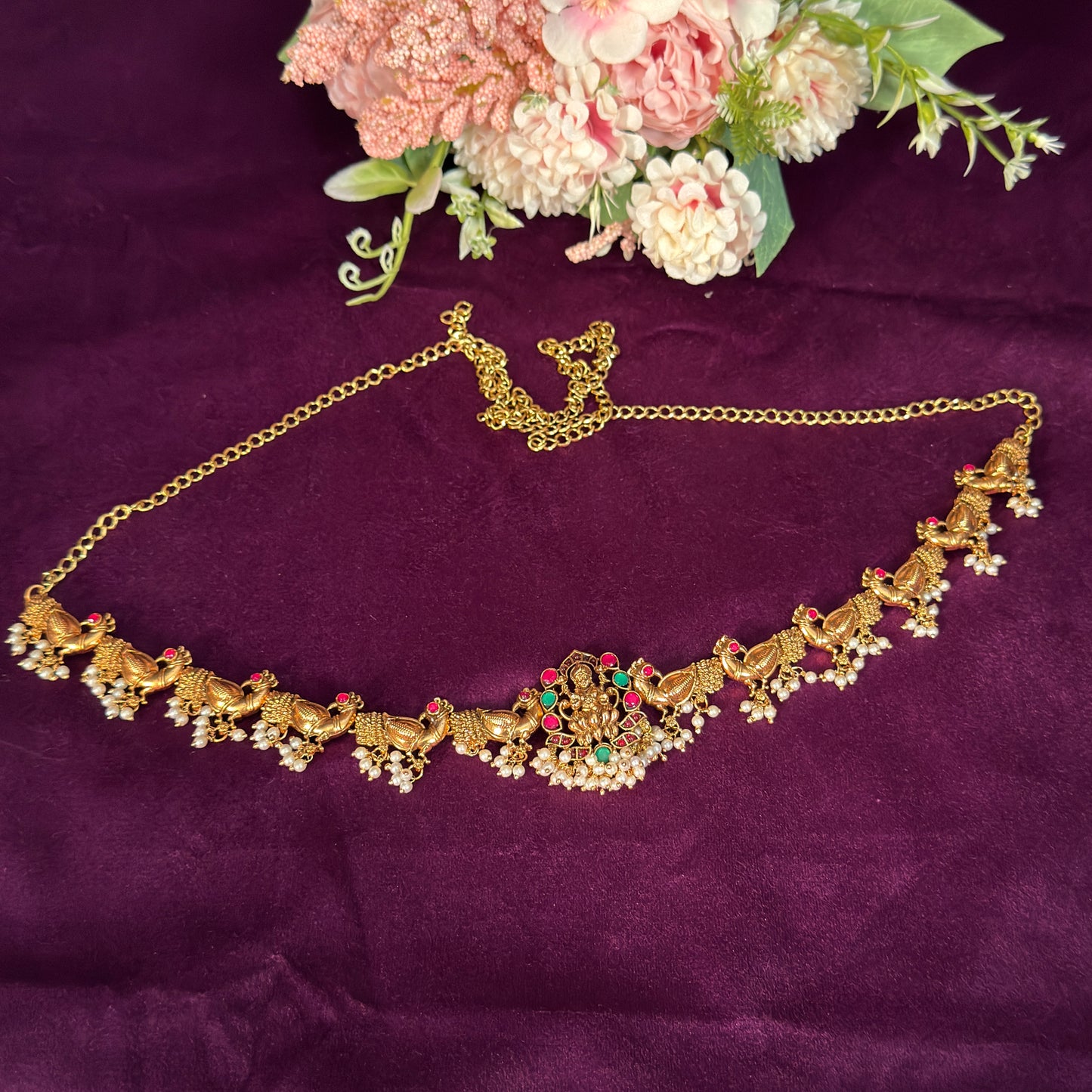 Peacock Pearl Hipchain HB10
