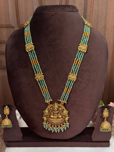 Lakshmi Green Beads Haram Multi