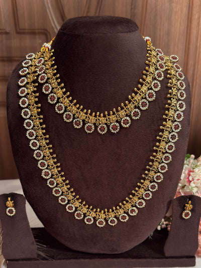 Non Idol Bridal Set - Maroon Coin