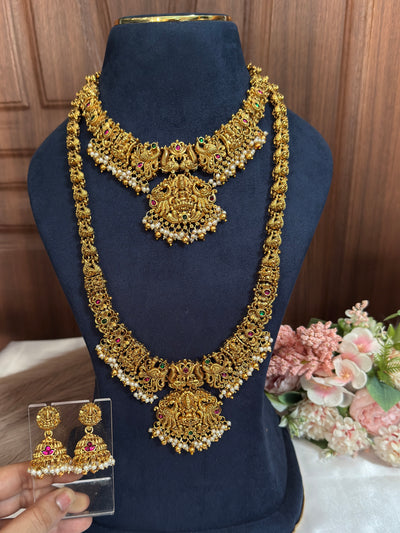 Divine Goddess Pearl & Gold Beads Bridal Set