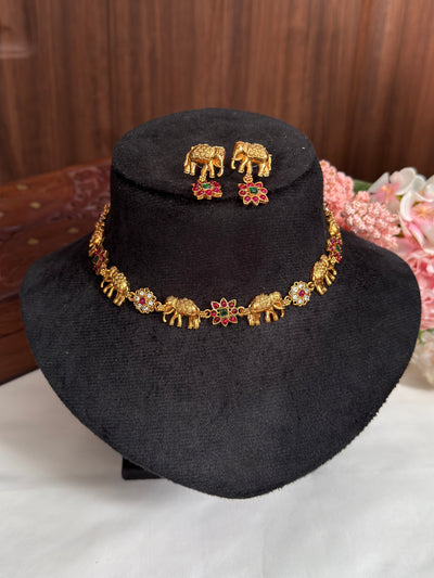 Floral Elephant Necklace NE112