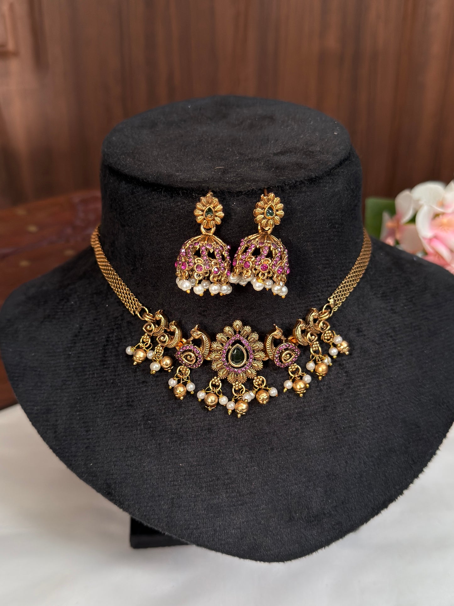 Floral Peacock Necklace