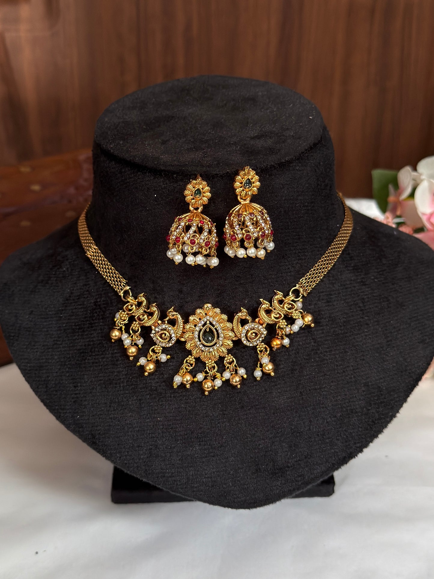 Floral Peacock Necklace