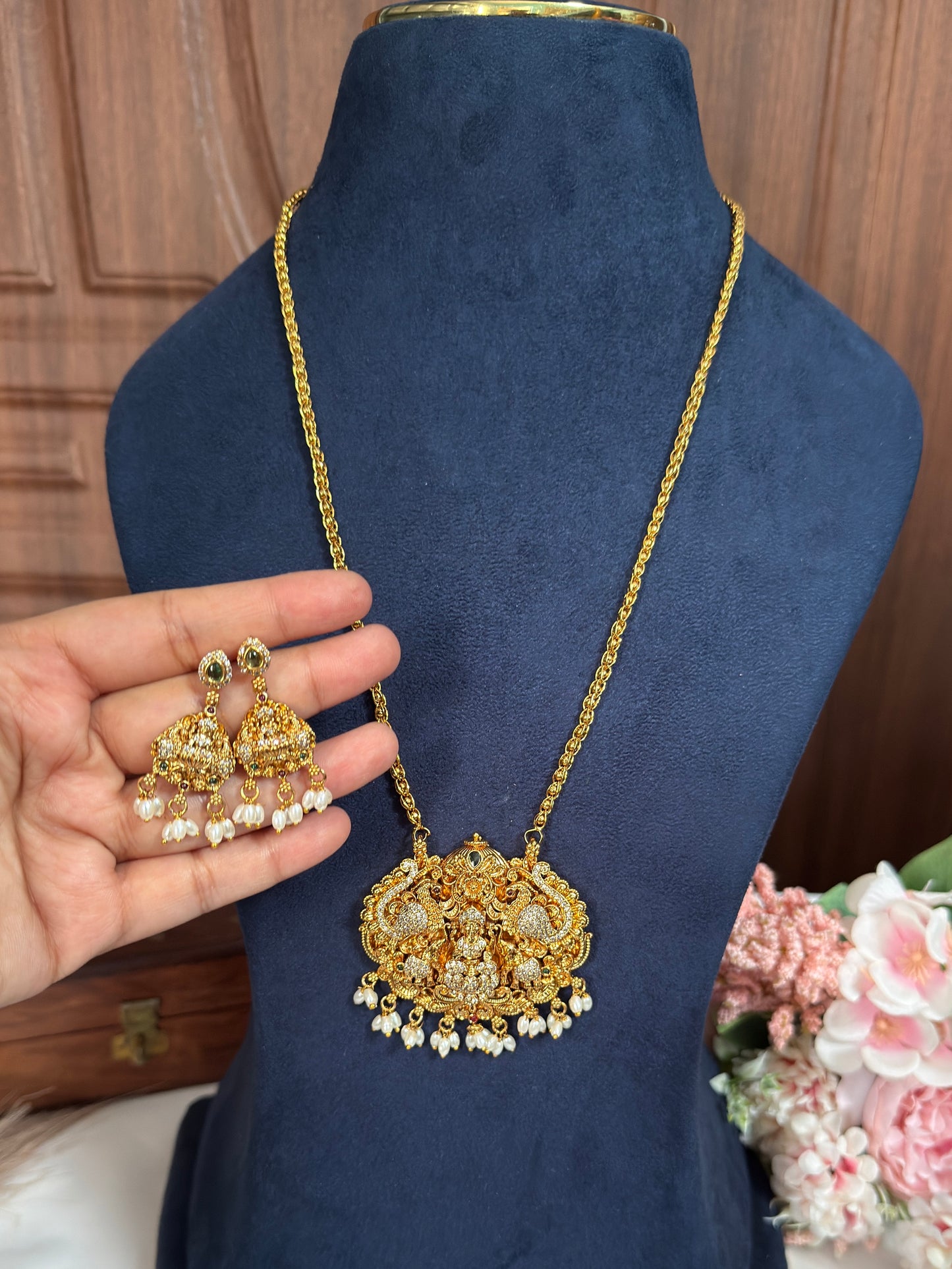 Lakshmi Long chain with Rice pearl L30