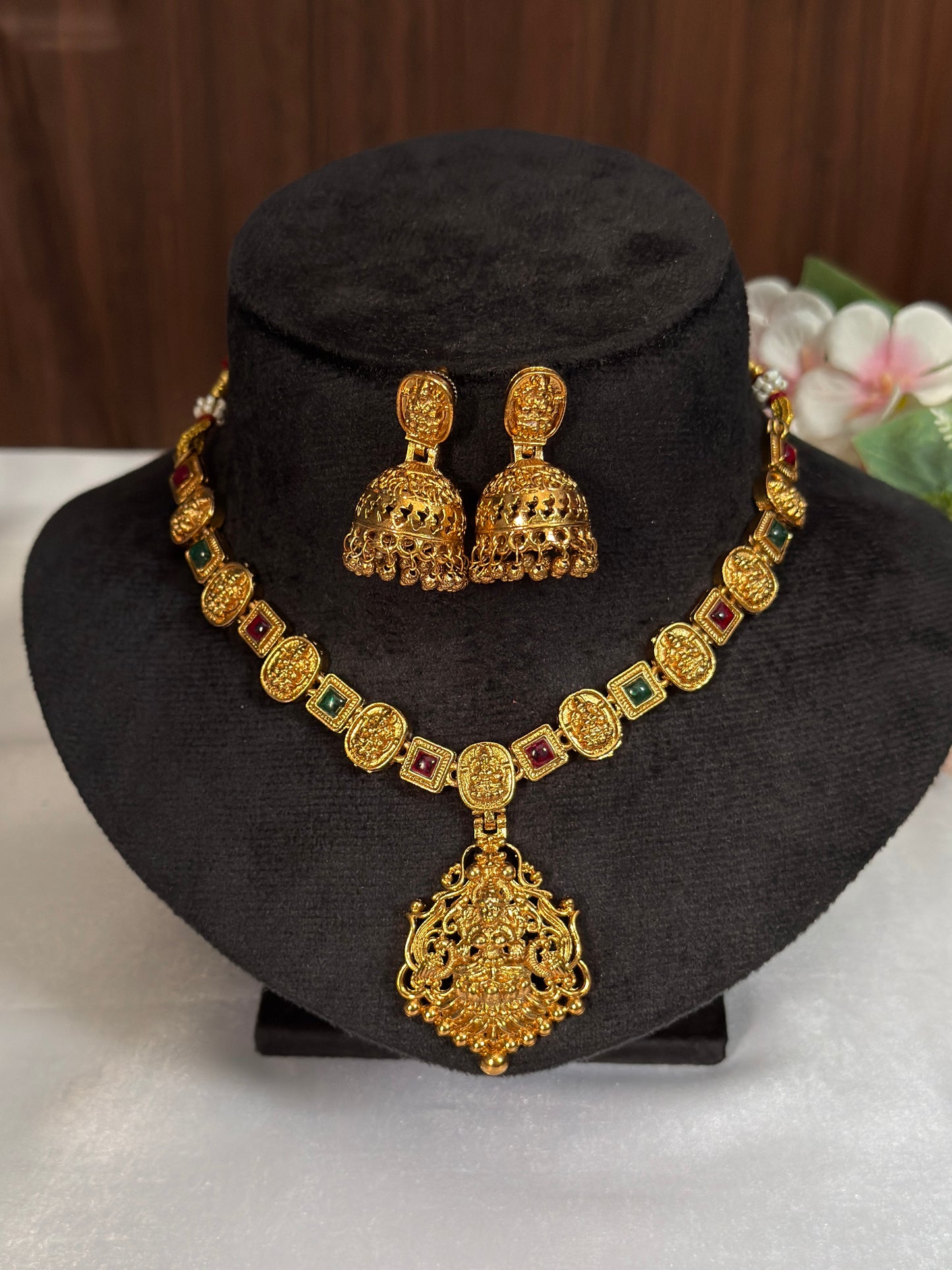 Lakshmi Devi Multi Stone Necklace