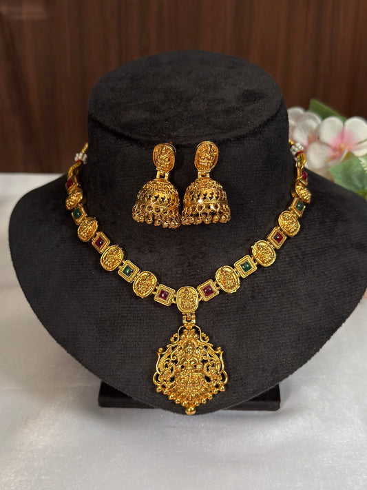 Lakshmi Devi Multi Stone Necklace NE116