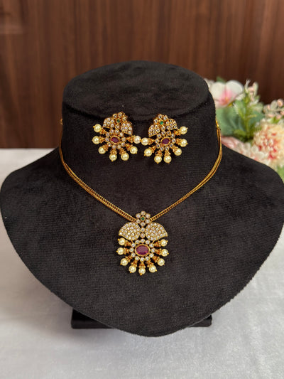 AD Stone With Pearl Necklace DIA63