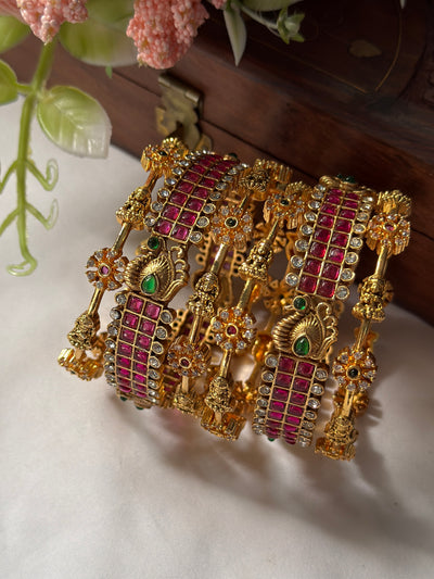 Ruby Peacock & Goddess Combo Bangles B57