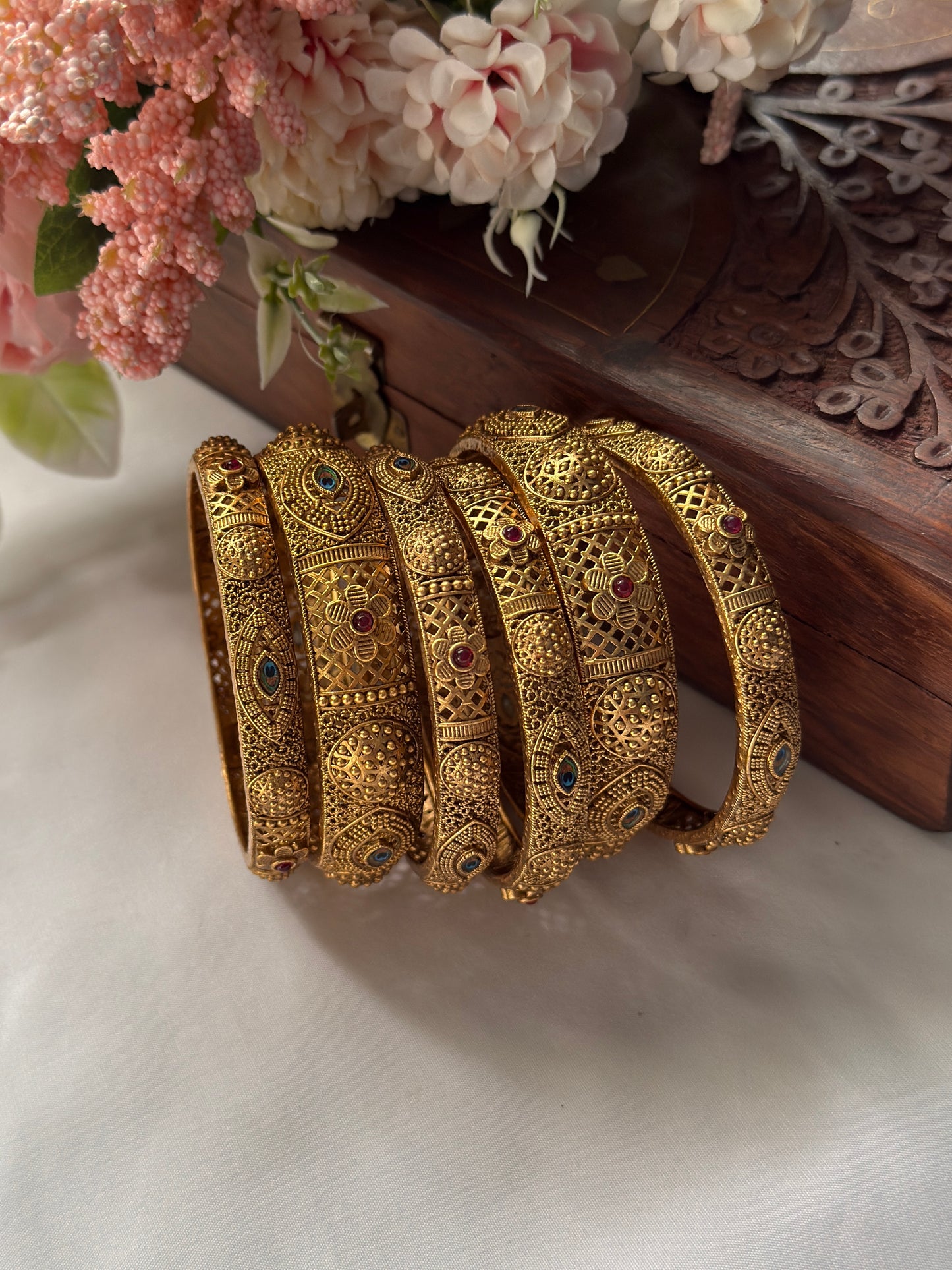 Flower Peacock Bangles