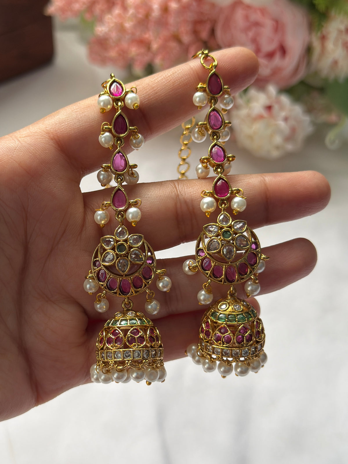 Kundan Pearl Jhumka EAR25