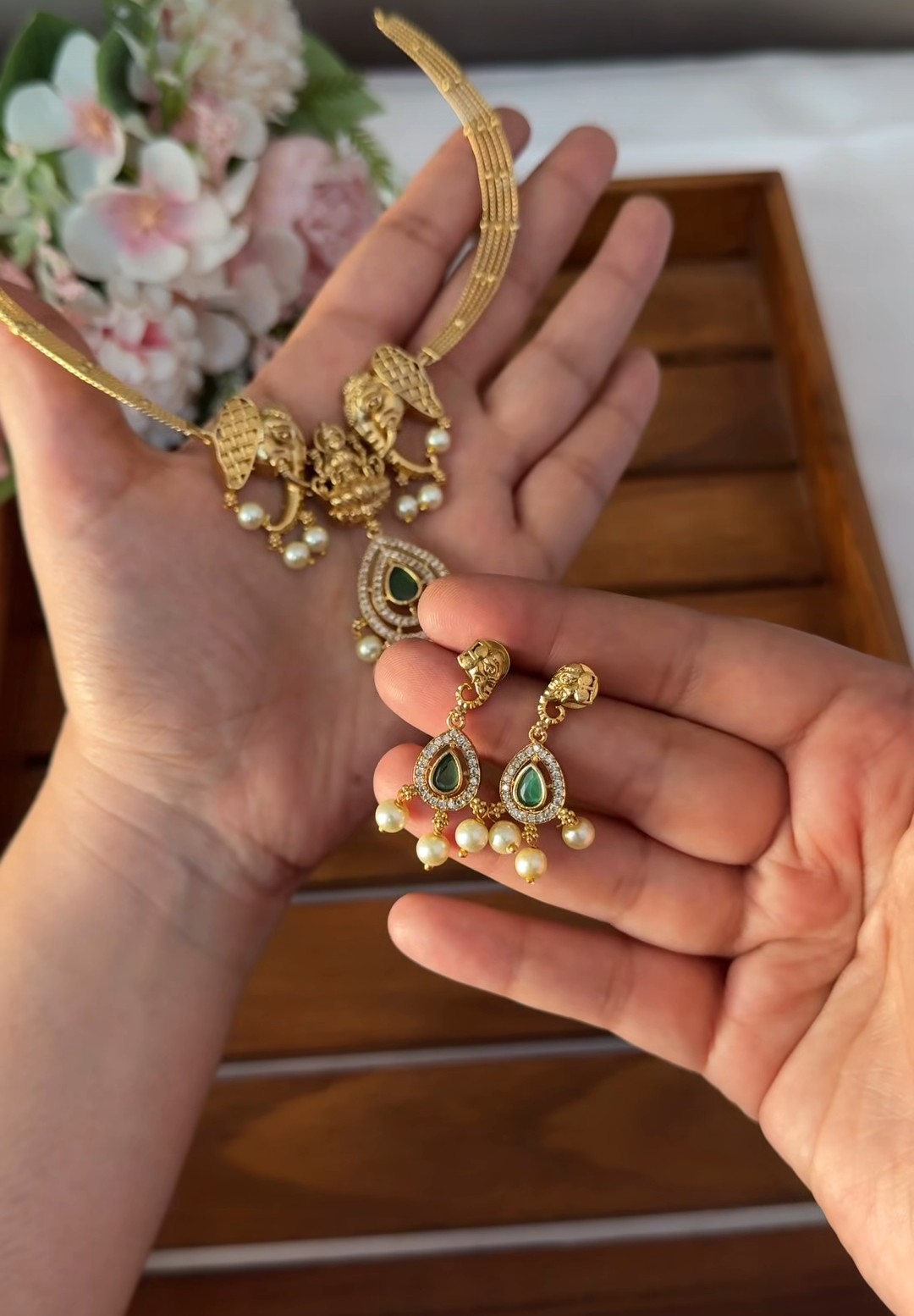 Cute Elephant with Lakshmi Necklace NE178
