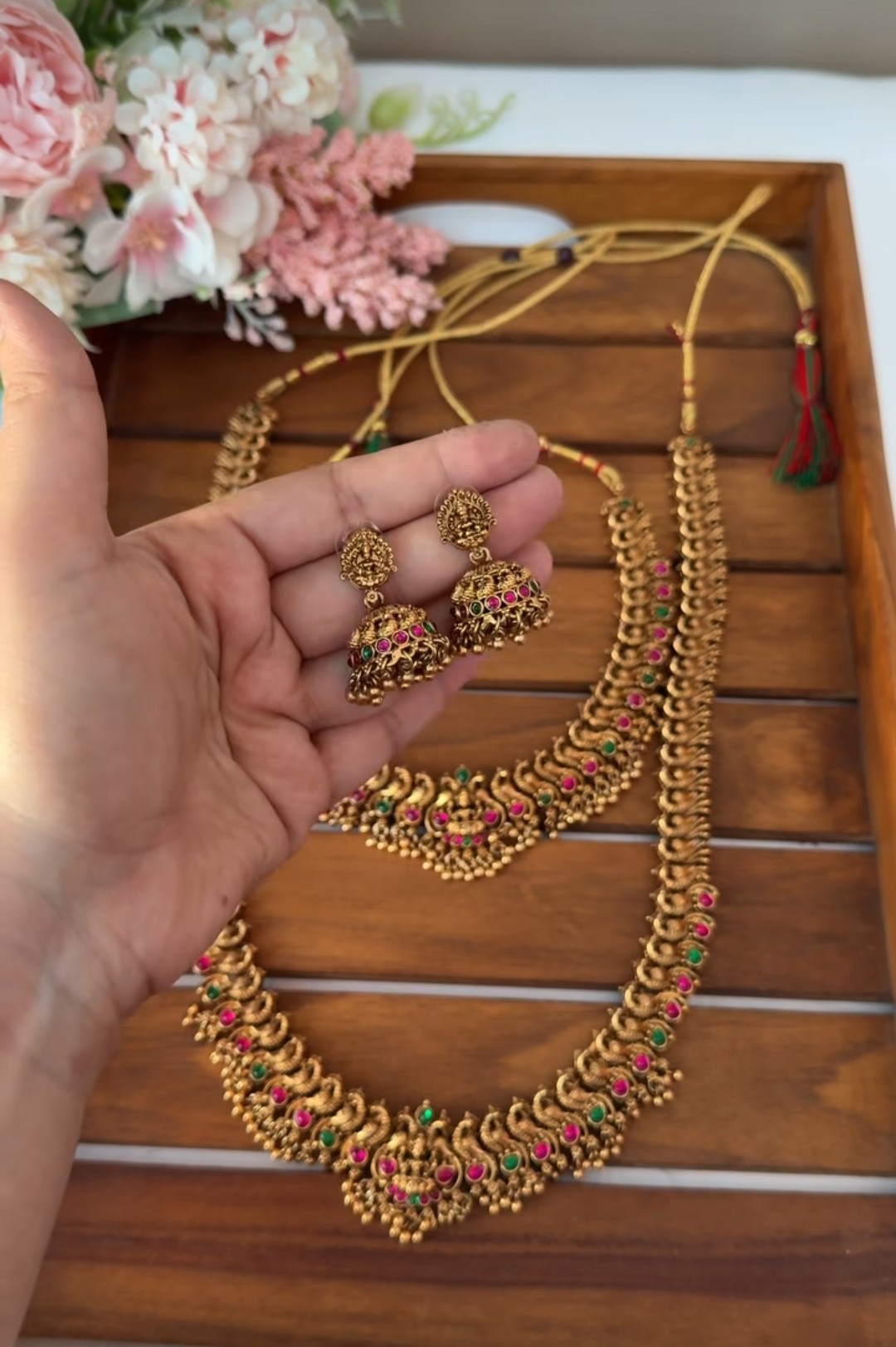 Multi Colour Lakshmi Bridal set with Jumkha BS10