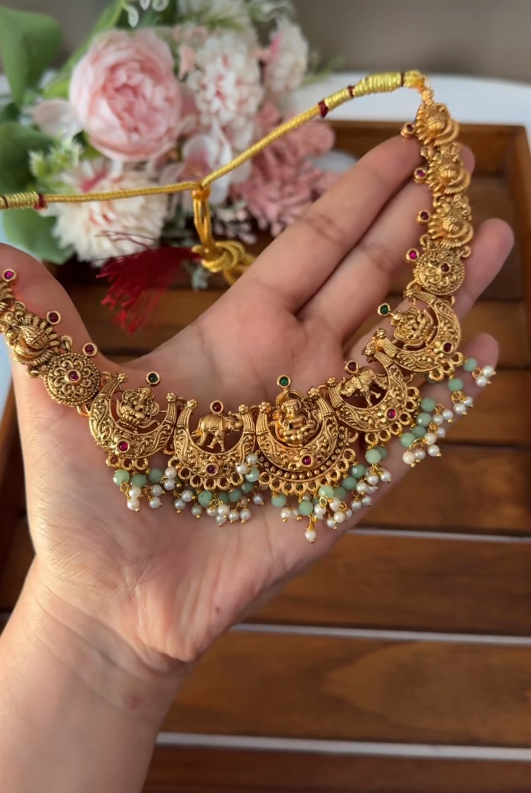 Lakshmi with Moon Design Necklace NE179
