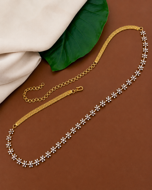 White Stone Flower Hipchain HB15