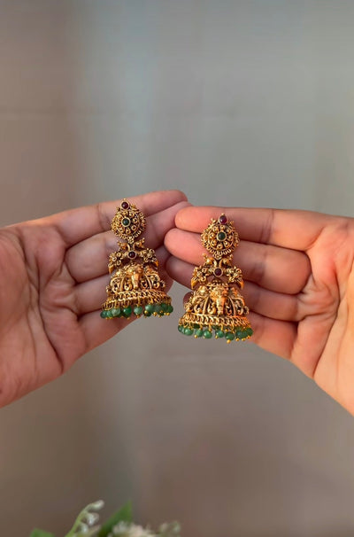 Floral Peacock Green Beads Earring EAR70