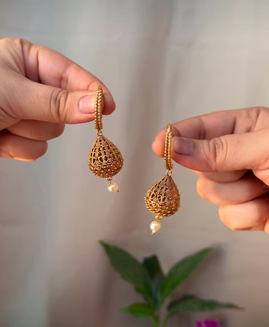 Leaf Hook Jhumka with Pearl EAR54