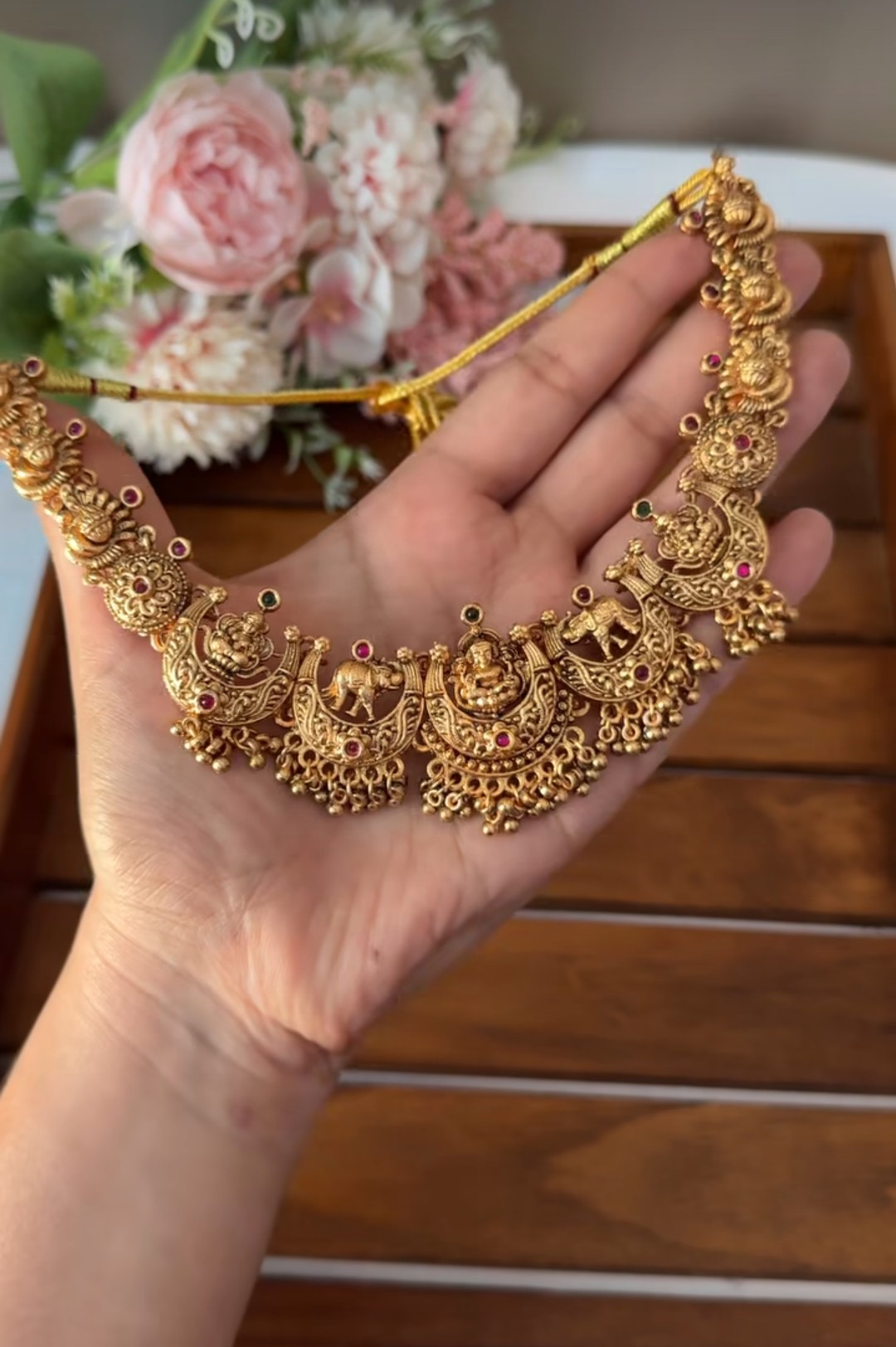 Lakshmi with Moon Design Necklace NE179
