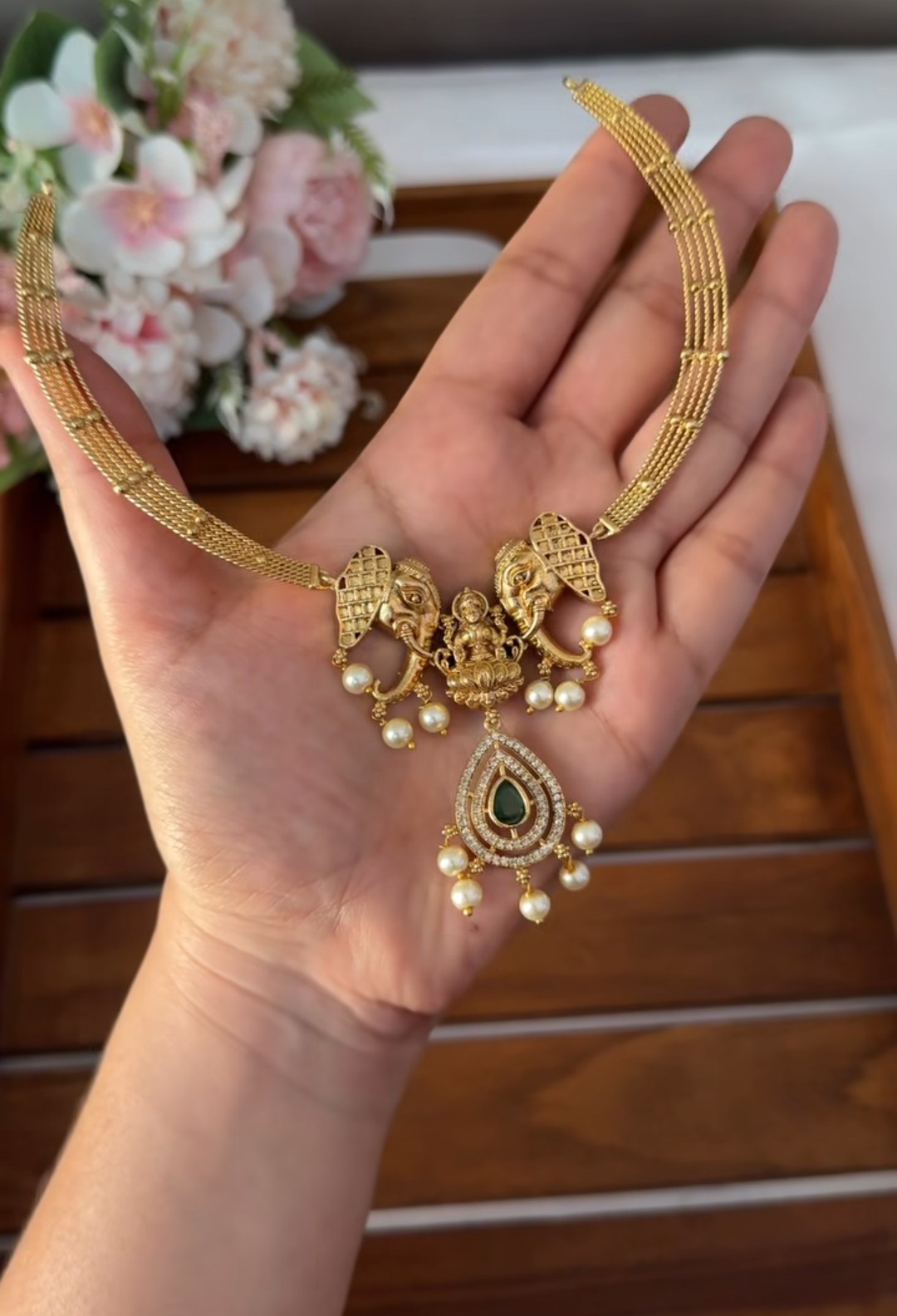Cute Elephant with Lakshmi Necklace NE178