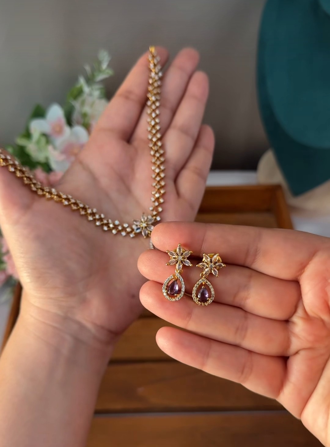 Purple Diamond Necklace DIA87
